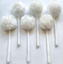 Bowl Brush Toilet Cleaning Brush Set Soft Polyester Head 15x5 inches White 6...