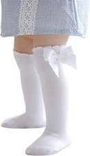 Baby Knee High Socks With Bow Toddler Long Socks Girls Stockings 0-4T  Soft