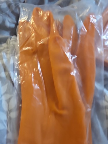 Honeywell 18" Guantes de Goma Sin Forro Talla 10 (XL) Nuevos; Hechos en EE. UU. Anti-C Naranja - Imagen 3 de 4
