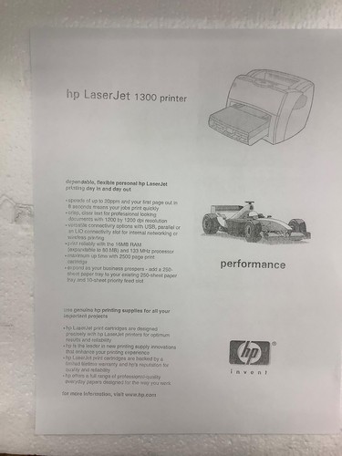 Hp Laserjet 1300 Q1334A Printer 16Mb Page Count 3511 Usb Used Working Free Ship - Picture 10 of 10