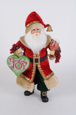Karen Didion Lighted Christmas Joy Wine  Santa CC16-270