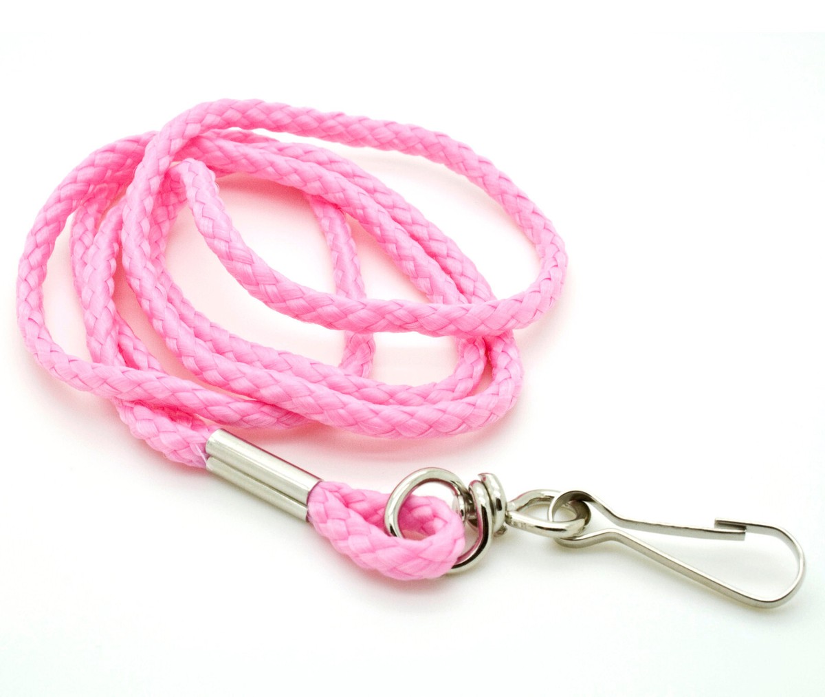 Lot Of 20 Round Rope Lanyards With Swivel J-Hook - Multi-Color Polyester Neck Lanyards For ID Badges