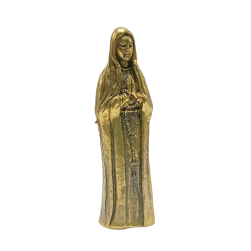 Kleine Gottesmutter Jungfrau Maria Statue de Fatima Figur Messing katholisch 1,7 Zoll - Bild 4 von 12