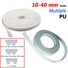 Width 10-40mm HTD,STPD,2GT,L,H,XL,MXL Tooth Polyurethane Timing Belts White CNC
