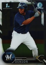 2016 Bowman Chrome Prospects #BCP30 - David Denson - Milwaukee Brewers 16-132