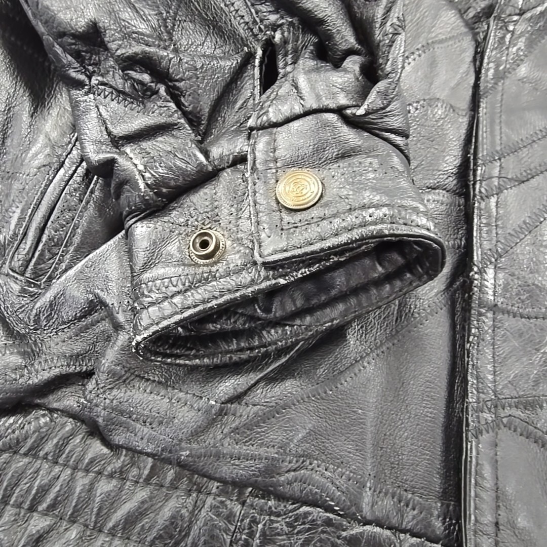 Flight Path Men's Patchwork Black Full Zip Leathe… - image 5