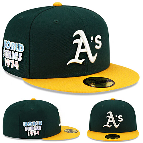 メジャー　当選ユニホーム、帽子セット New Era Oakland Athletics Fitted Hat MLB 1974 World Series Patch