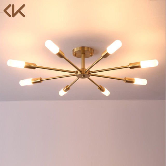 Claxy Ecopower Antique Brass Sputnik Chandelier With 8 Socket