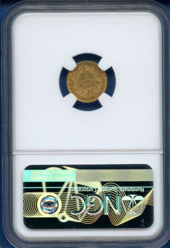 1854A France G5F NGC AU58 Gold 5 Francs Reeded Edge Napoleon III 1854-A AU-58 - Picture 2 of 3