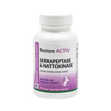 Dynamic Enzymes Restore Activ Serrapeptase& Nattokinase Systemic Enzymes,90 Caps
