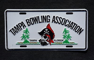 #ad TAMPA BOWLING ASSOCIATION FLORIDA License Plate Booster Gulf Water Pirate Tag $34.99