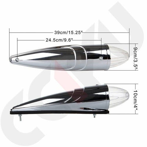 5X Chrome Torpedo Clear/Amber 17 LED Cab Marker Top Light for Kenworth Peterbilt - Picture 10 of 10