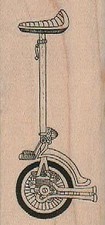 Steampunk Unicycle 1 1/2 x 3" Rubber Stamp, Steampunk Stamp, Victorian Stamp