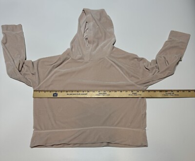 Y2K inspired Cropped Velour Hoodie Womens Size Large Balletcore