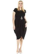 *SALE*  ITALIAN lagenlook  STRETCHY JERSEY little BLACK dress  FITS 10 12 14 NEW