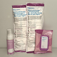 FRIDA MOM Postpartum Bundle Perineal Healing Foam 2 Cold Therapy Pads 24 Liners