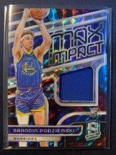 2023 Spectra Brandin Podziemski RC Max Impact Patch #75/75 Warriors