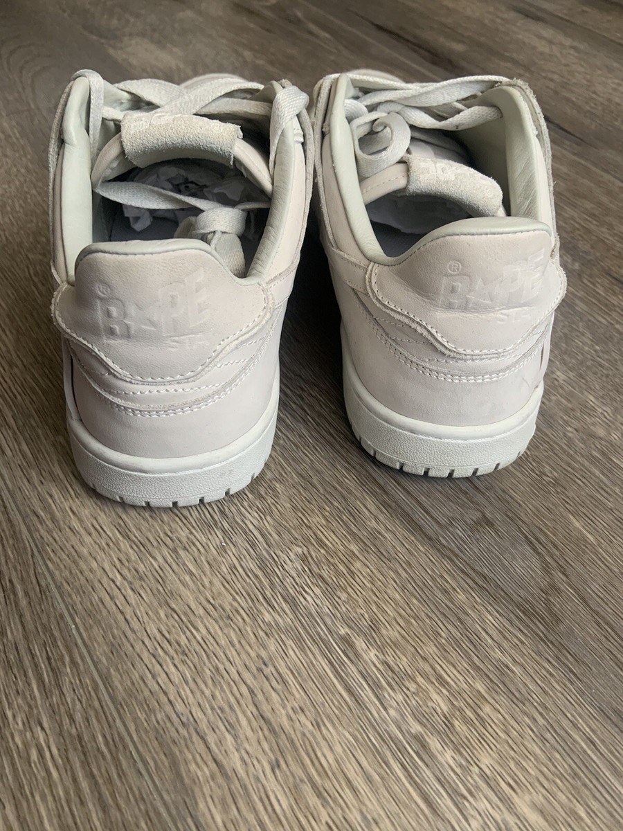 Size 8 - A Bathing Ape Sk8 Sta Triple White for sale online Size 8 - A Bathing Ape Sk8 Sta Triple White for sale online