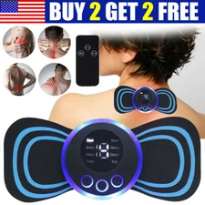 Mini Electric Neck Back Massager Patch Stimulator Cervical Massage with Remote