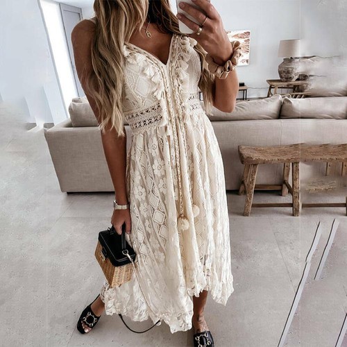 lace boho beach dress