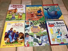 6 New Children  s Bible Coloring Sticker  Activity Books Jesus Jonah