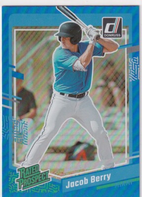 2023 DONRUSS BLUE RATED PROSPECT RC JACOB BERRY MIAMI MARLINS PARALLELS GE-661