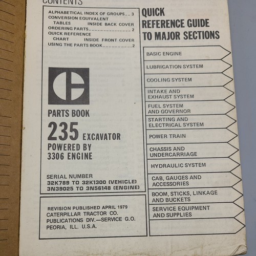 CATERPILLAR 235B Excavator Parts Manual Sebp1149 sn 32k789 - 32k1300 book - Picture 3 of 5