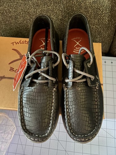 New-Shoes-Leather-Twisted Boots Brand-Women's -10M Black/gray, Tie Up