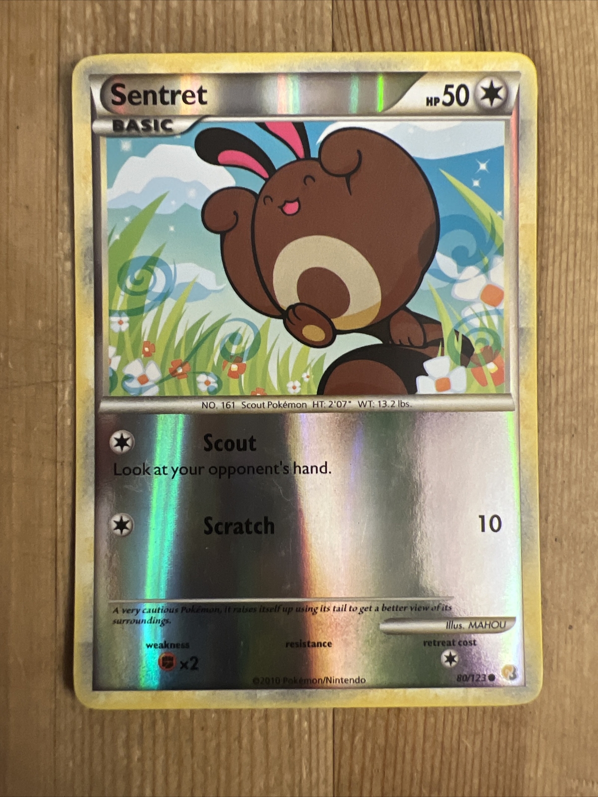Pokémon TCG Sentret Heartgold Soulsilver 80/123 Reverse Holo Common LP