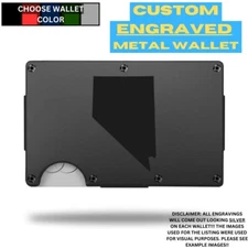 Nevada Laser Engraved Onto An Aluminum Wallet