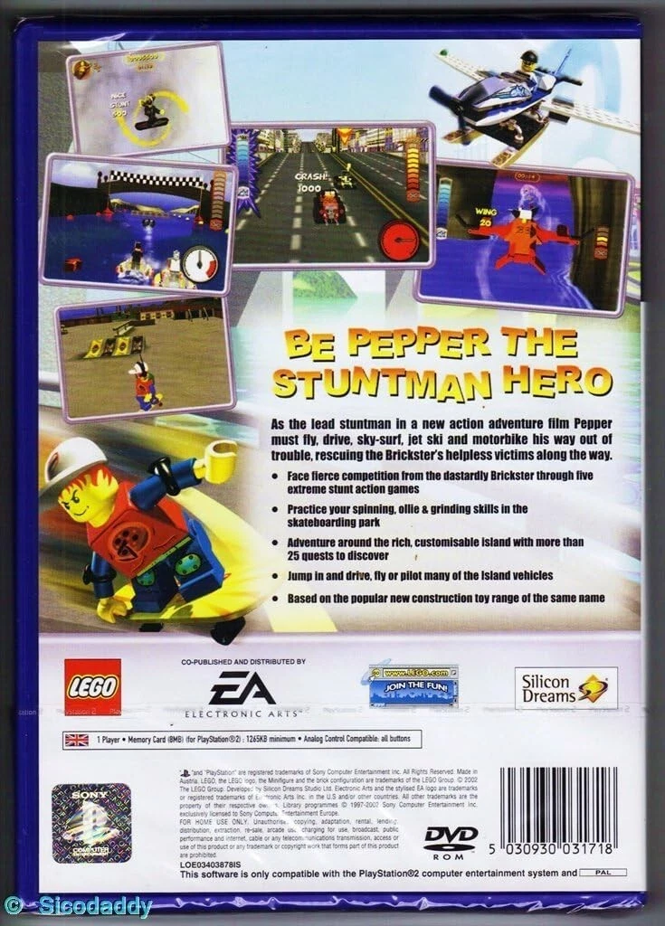 LEGO Island Extreme Stunts PS2 PlayStation 2 VideoGame Mint