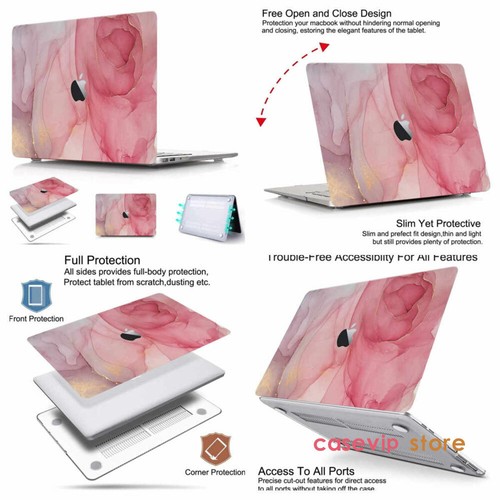 Gold Rose Elegant Marble Hard Case For Macbook M2 Air 13 12 11 Pro 14 15 16 inch - 第 3/10 張圖片