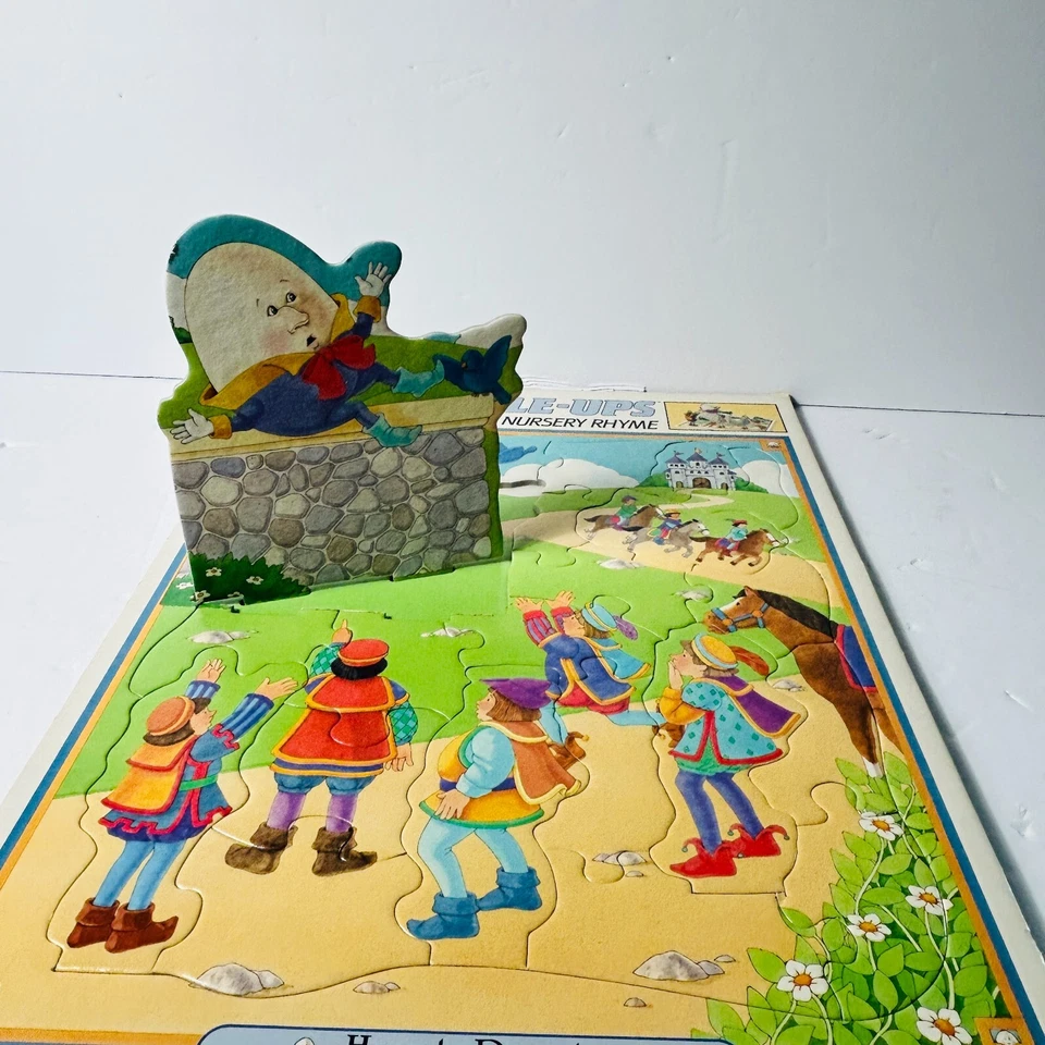 Bandeja de rima infantil de pie Humpty Dumpty Puzzle Ups 1988 de colección edades 3-5 Foto 4 de 4