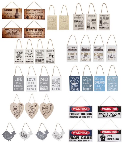 Wooden Shabby Chic Hanging Sign Bathroom Kitchen Or Toilet Rules