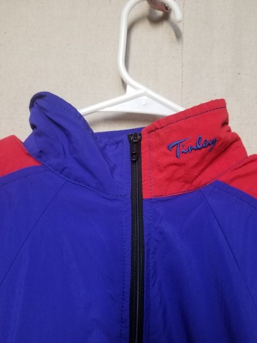 80's Tinley Lined Windbreaker Jacket Adult L purple Full Zip Nylon - Picture 16 of 24