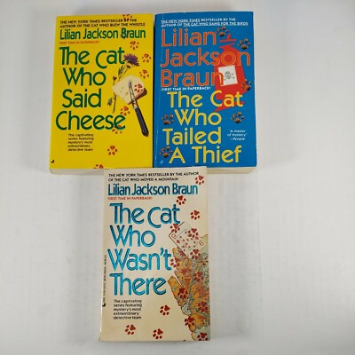 The Cat Who Said Cheese, Who Tailed a Thief, Who Wasn't There Paperback Lot 