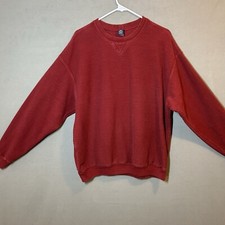 VTG Land's End Textured Crew Women  s XL 16-18 Rust Soft/Warm Mock V Canvas