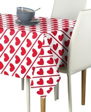 Hearts Diagonal Stripe Signature Tablecloth Assorted Sizes