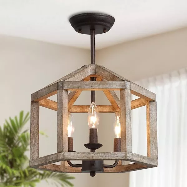 Rustic semi 2024 flush ceiling lights