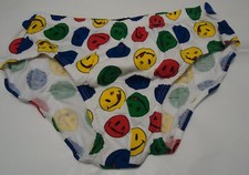 NOS Vtg Smiley Face Emoji 100 Combed Cotton Bikini Underwear Briefs S Oldstock
