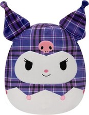 Squishmallow Kellytoy Plush Sanrio 8" Kuromi Plaid Brand New with Tag