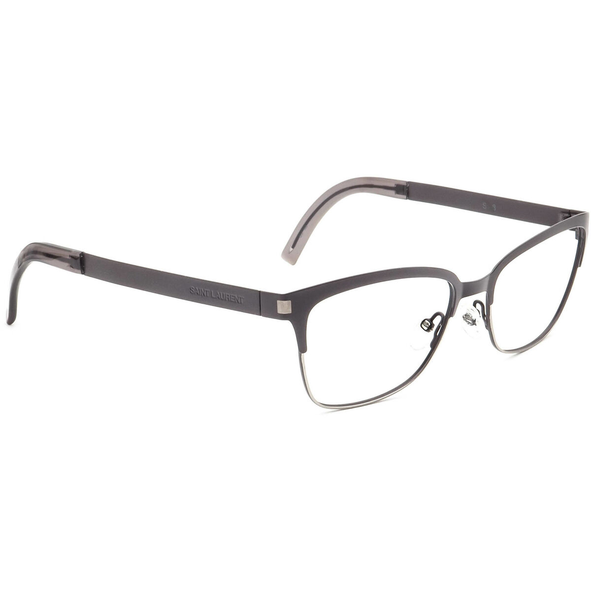 Yves Saint Laurent Eyeglasses SL 8 2QX Gray Cat Eye Metal Yves Saint Laurent Eyeglasses SL 8 2QX Gray Cat Eye Metal