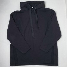 Athleta Oversized Size M Sweatshirt Hoodie Dress Black Hooded Fleece Long Sleeve