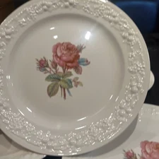 Homer Laughlin Dinnerware China Eggshell Theme Roses 10” Dinner Plates Set Of 4
