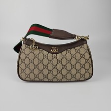 GUCCI Ophidia Small 1980 Beige And Ebony GG Canvas Shoulder Bag New/Authentic