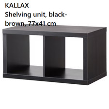 IKEA KALLAX 2-Shelf Display Unit Bookcase Wall Shelf Rack with Drawers 77x41cm