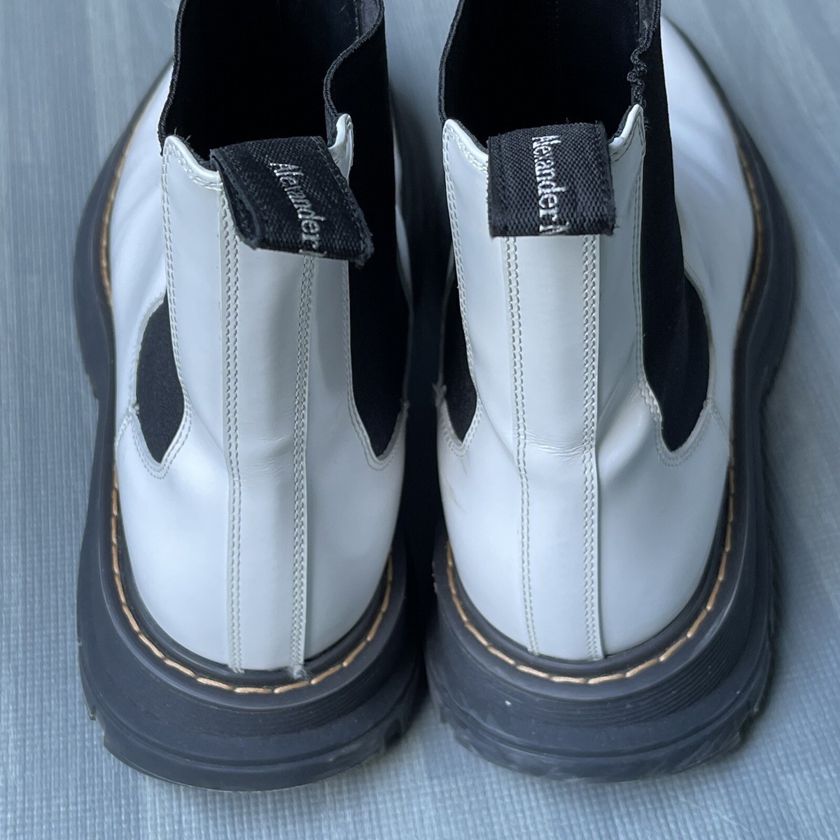 Alexander McQueen White Leather Pull On Platform Hybrid  display picture 1