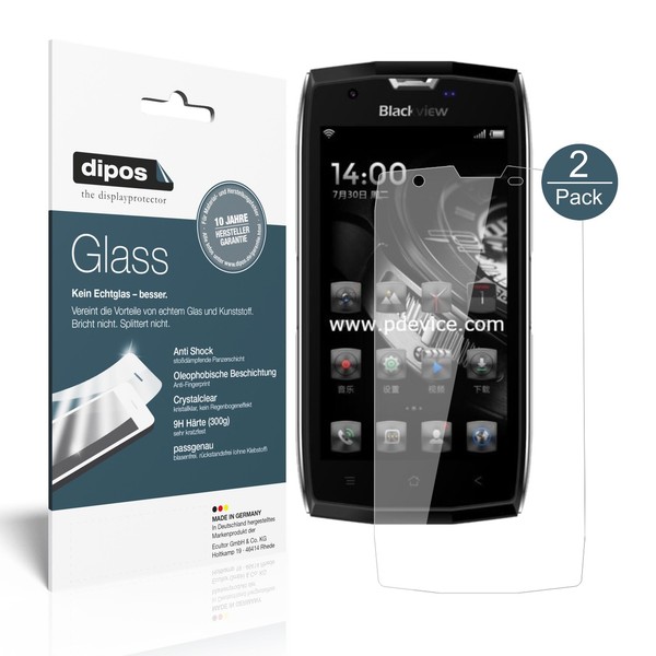 2X Schutzfolie FüR Blackview BV7000 Pro - Folie F. Display 9H Dipos Glass-image