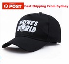 WAYNE'S WORLD Black Baseball Cap Movie Costume 90's Party Quailty Dress-up Hat
