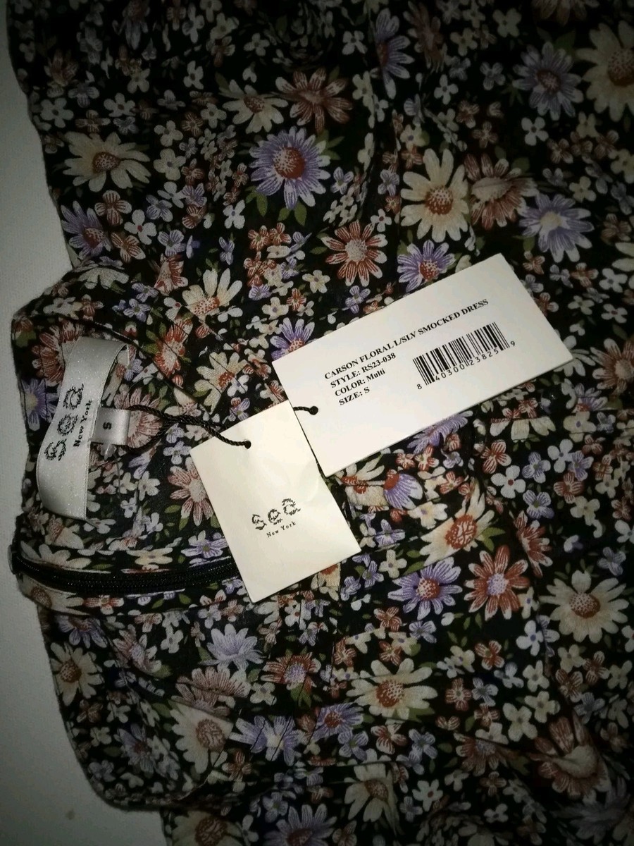 Sea New York Dress S Carson Floral Smocked Dress NWT LS | eBay